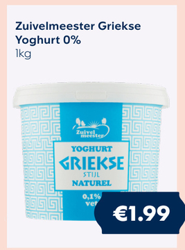 Aanbieding: Zuivelmeester Griekse Yoghurt 0 %