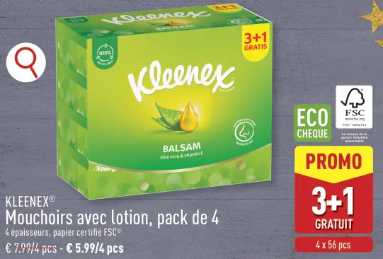 Offre: Mouchoirs avec lotion