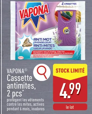 Offre: VAPONA® Cassette antimites