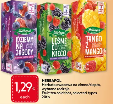 Aanbieding: Herbata owocowa na zimno/ciepło, wybrane rodzaje
