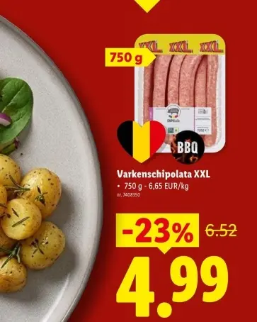 Promotie: Varkenschipolata XXL