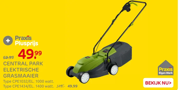 Aanbieding: Central park elektrische grasmaaier