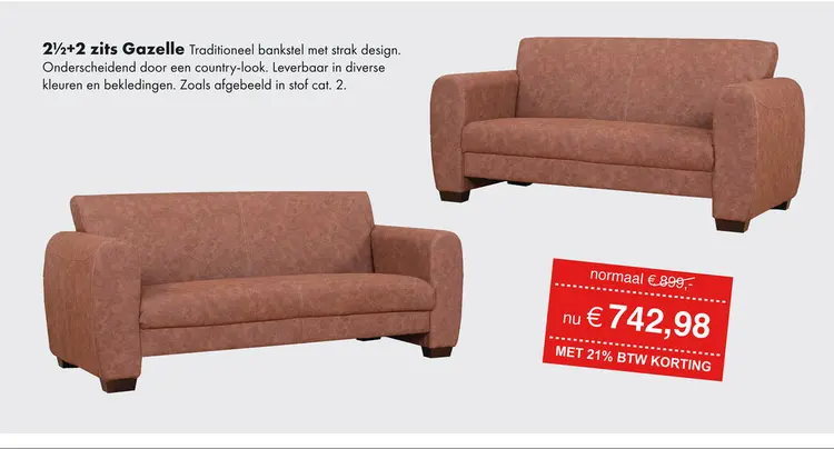 Aanbieding: Gazelle 2½+2 bruin