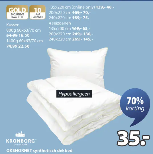 Aanbieding: OKSHORNET synthetisch dekbed
