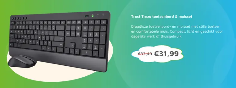 Aanbieding: Trust Trezo toetsenbord & muisset