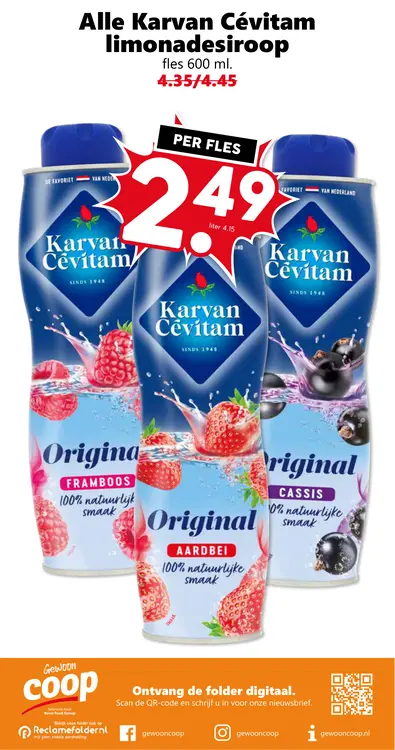 Aanbieding: Alle Karvan Cévitam limonadesiroop
