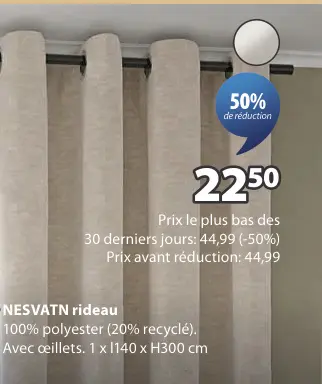 Offre: NESVATN rideau