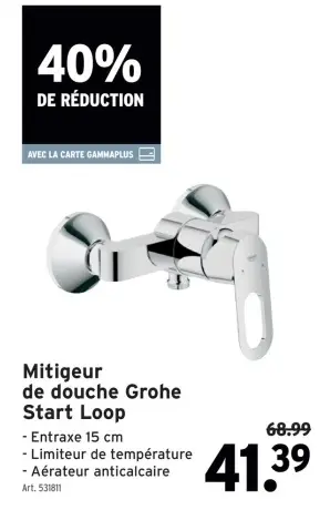 Offre: Mitigeur de douche Grohe Start Loop