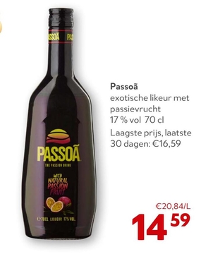 Aanbieding: Passoã exotische likeur met passievrucht