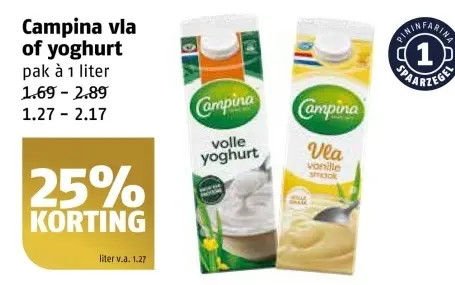 Aanbieding: vla of yoghurt