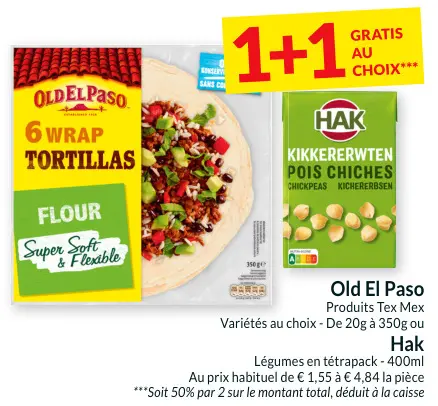 Offre: Produits Tex Mex ou Légumes en tétrapack
