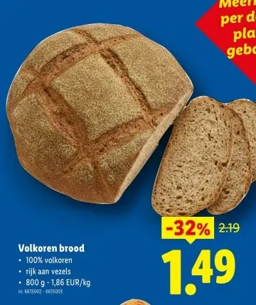 Promotie: Volkoren brood