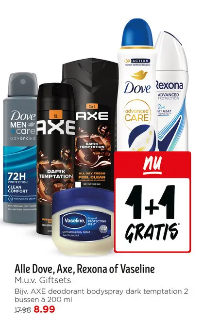 Aanbieding: Alle Dove, Axe, Rexona of Vaseline