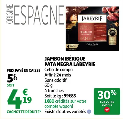 Promotie: Jambon ibérique pata negra