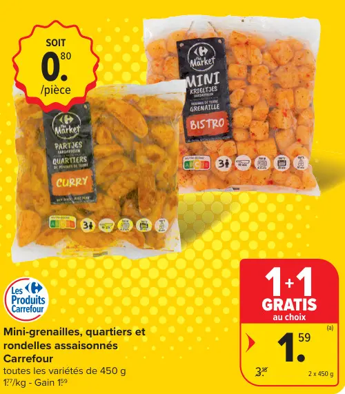 Offre: Mini-grenailles, quartiers et rondelles assaisonnés