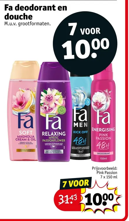 Aanbieding: Fa deodorant en douche