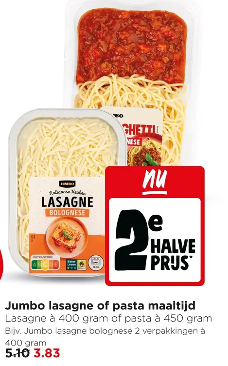 Aanbieding: Jumbo lasagne of pasta maaltijd