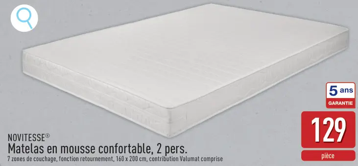 Offre: Matelas en mousse confortable