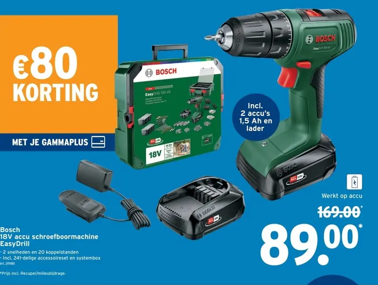 Promotie: 18V accu schroefboormachine EasyDrill