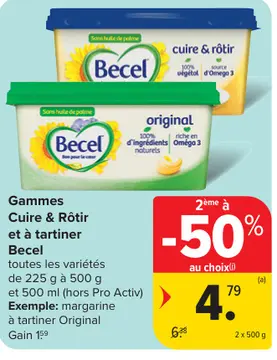 Offre: Gammes Cuire & Rôtir et à tartiner Becel