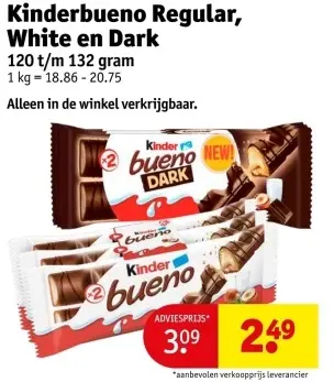 Promotie: Kinderbueno Regular, White en Dark