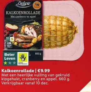 Aanbieding: KALKOENROLLADE Met cranberry en appel