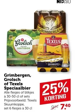 Aanbieding: Grimbergen, Grolsch of Texels Speciaalbier