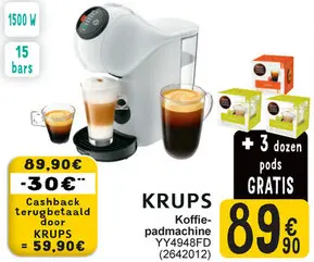 Aanbieding: KRUPS Koffie-padmachine YY4948FD