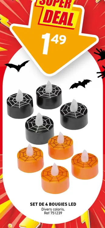Offre: Set de 4 bougies led