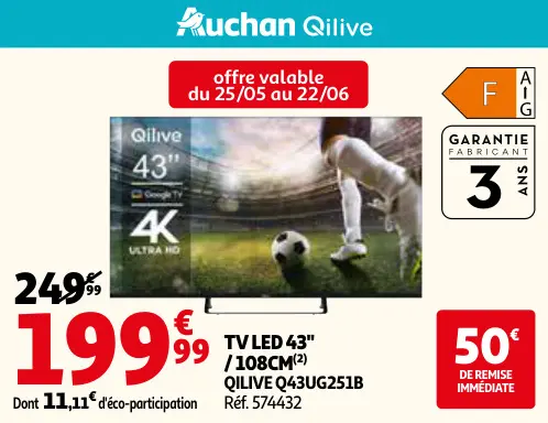 Offre: TV led 43"