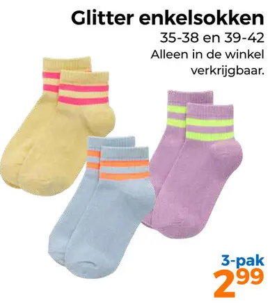 Aanbieding: Glitter enkelsokken