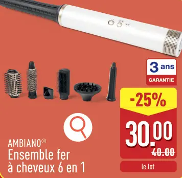 Offre: Ensemble fer à cheveux 6 en 1