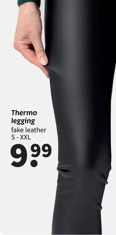Promotie: Thermo legging fake leather
