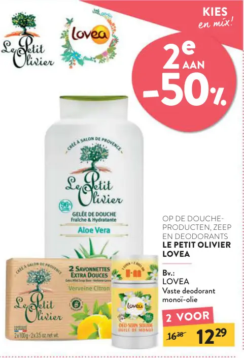 Promotie: Doucheproducten, zeep en deodorants van Le petit olivier en Lovea