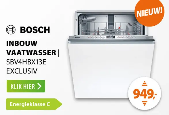 Aanbieding: Bosch inbouw vaatwasser sbv4hbx13e