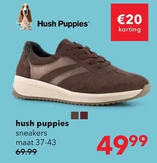 Aanbieding: Hush Puppies suède dames sneakers bruin