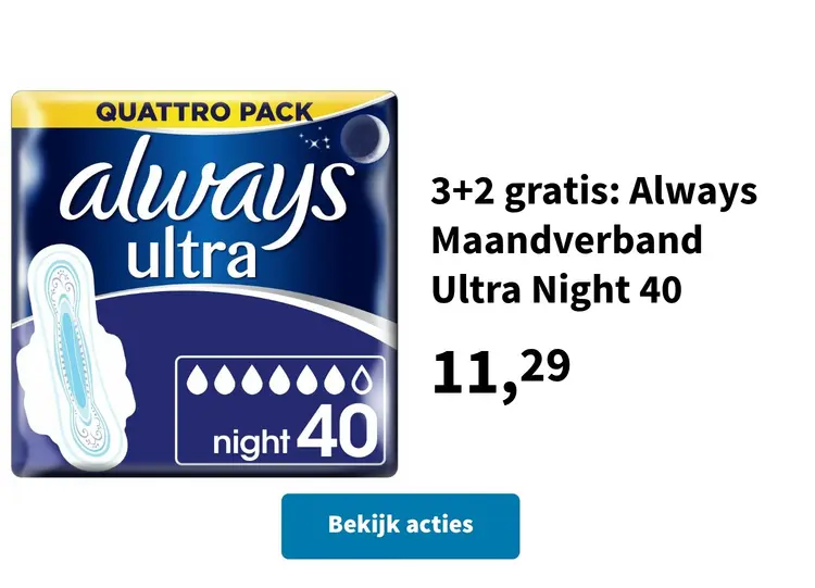 Promotie: Always Maandverband Ultra Night 40