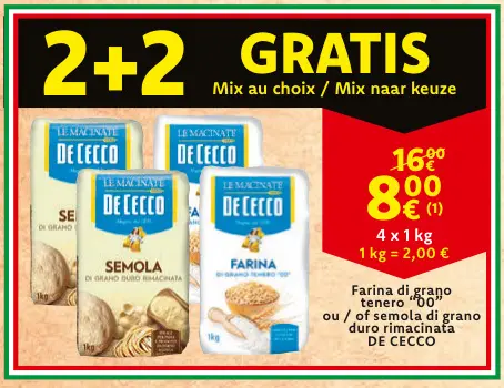 Offre: Farina di grano tenero "00" ou / of semola di grano duro rimacinata