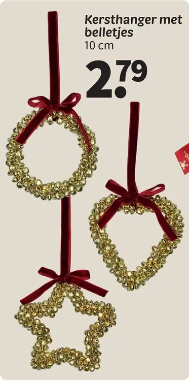 Promotie: Kersthanger met belletjes