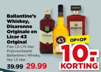 Aanbieding: Ballantine's Whiskey, Disaronno Originale en Licor 43 Original