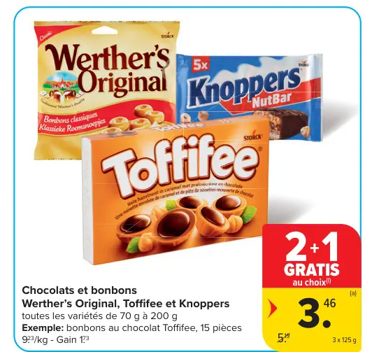 Offre: Chocolats et bonbons Werther's Original, Toffifee et Knoppers