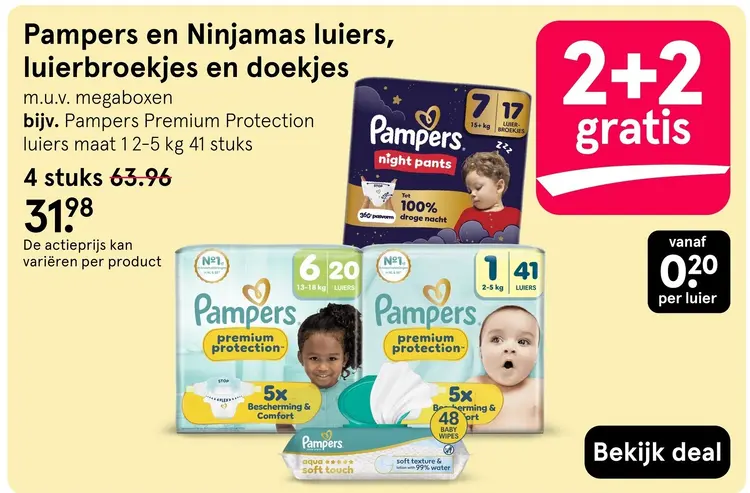 Aanbieding: Luiers, luierbroekjes en doekjes
