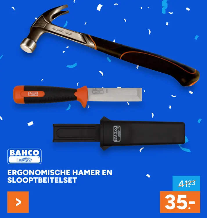 Aanbieding: Ergonomische hamer en slooptbeitelset