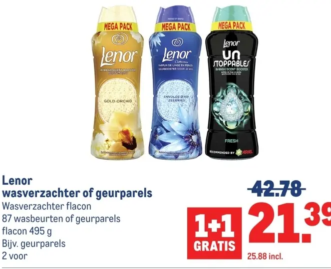 Aanbieding: Lenor wasverzachter of geurparels