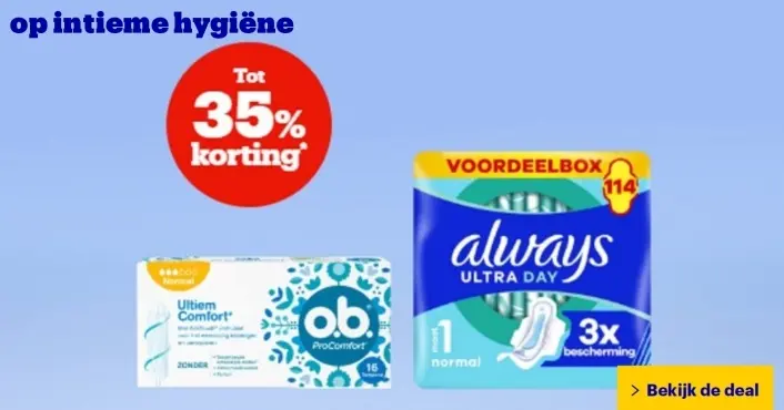 Aanbieding: Ultiem Comfort tampons and Always Ultra Day s
