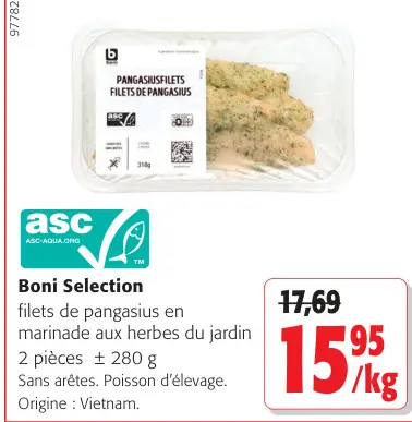 Offre: Filets de pangasius en marinade aux herbes du jardin