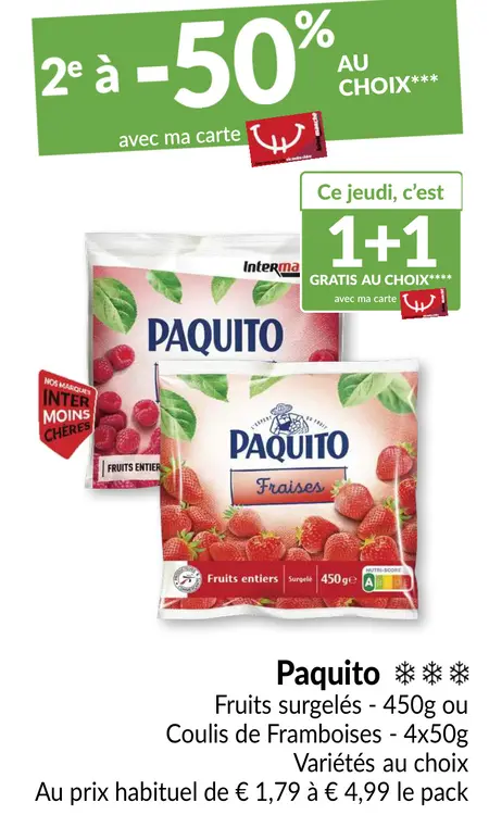 Offre: Fruits surgelés ou Coulis de Framboises