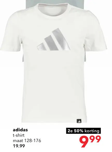 Aanbieding: Adidas JG Glam meisjes T-shirt wit