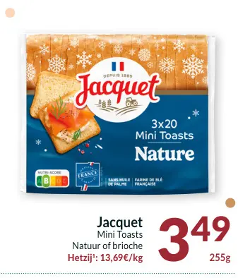 Promotie: Mini Toasts Natuur of brioche
