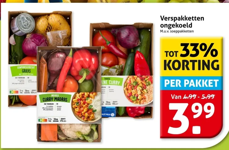 Aanbieding: Verspakketten ongekoeld